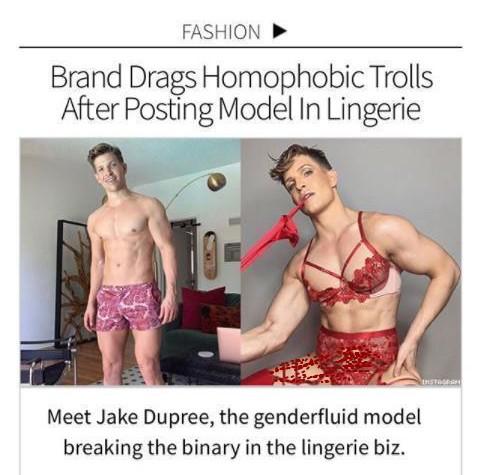 是辣眼还是个性？女性内衣品牌请肌肉男当模特，网友直呼：毁三观