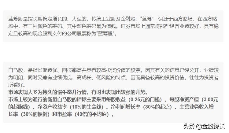 白马蓝筹成长赛道股,白马蓝筹品种介绍