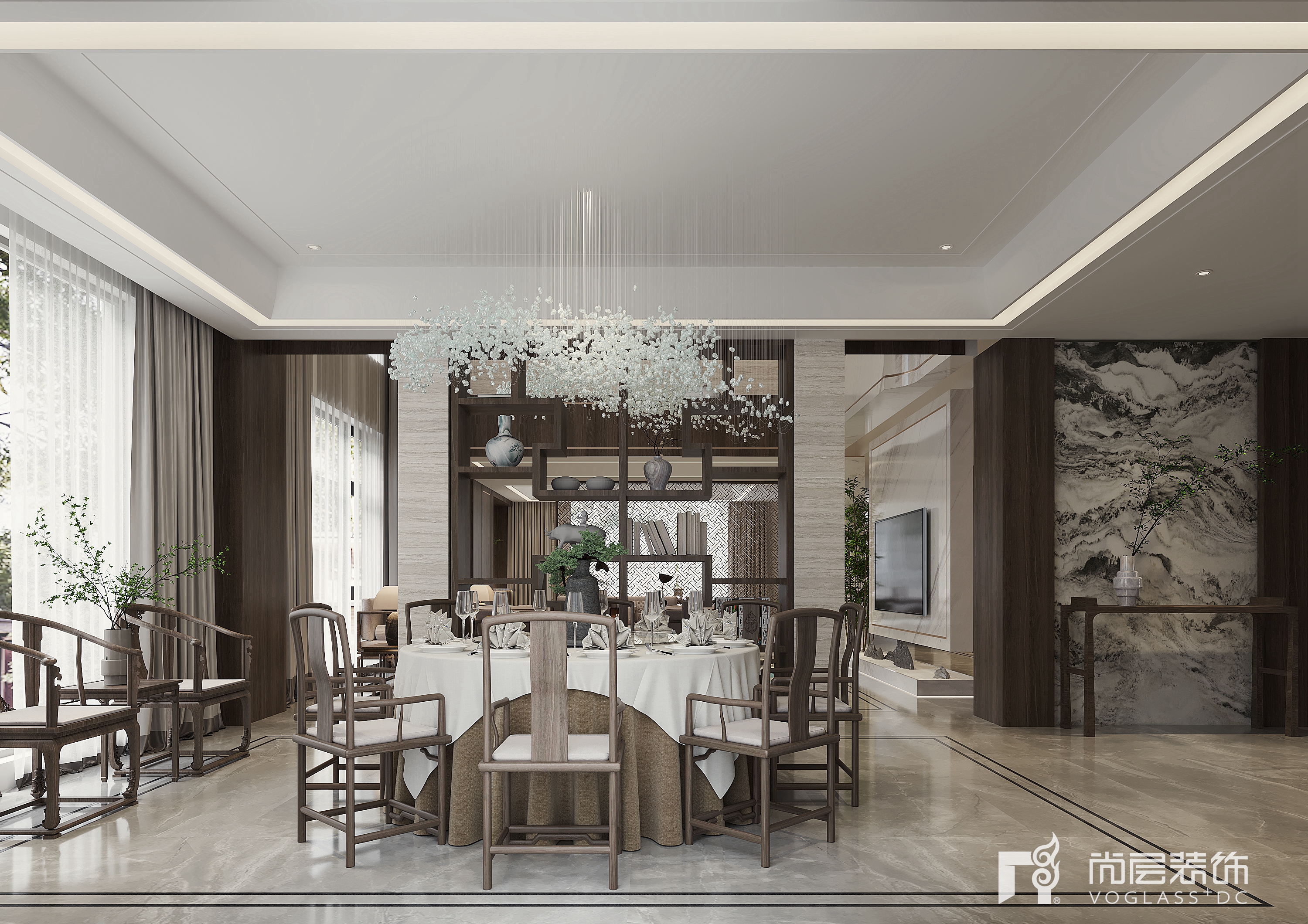 装修效果图-家装室内设计效果图｜溪隐府-新中式风格