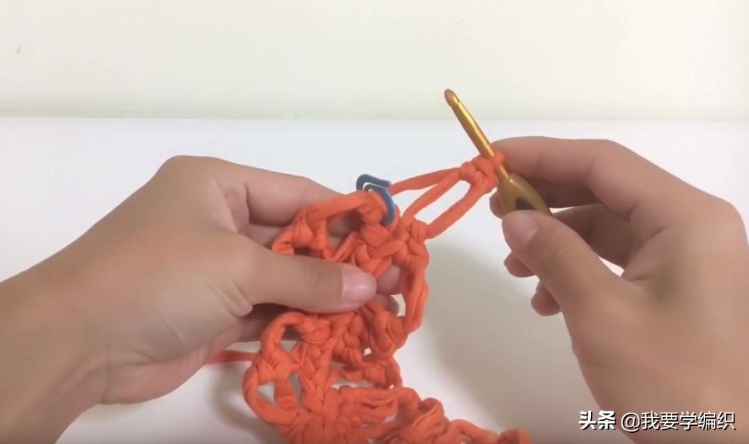 钩针花边袋,手提袋的钩织方法