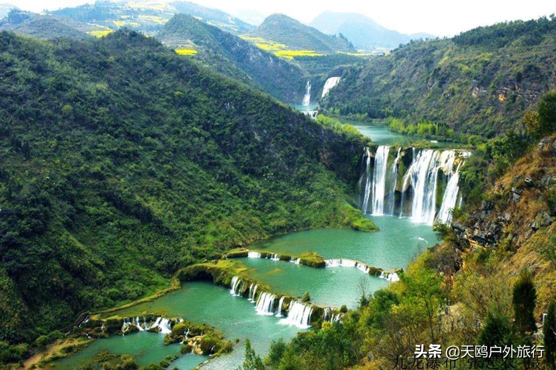 罗平九龙瀑布附近油菜花风光图片,九龙瀑布和罗平油菜花一日游