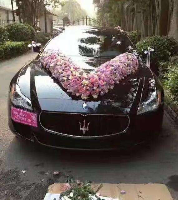 头车婚车装饰鲜花样式,婚车头车装饰图片大全