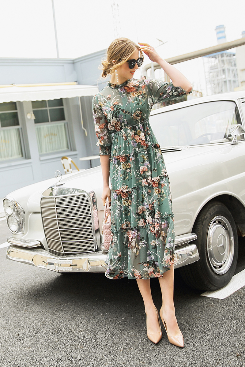 时尚高端新款连衣裙显瘦气质优雅,显瘦淑女连衣裙