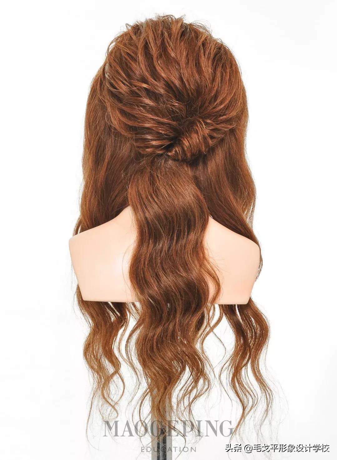 韩式齐肩盘发新娘造型,韩式扎低马尾盘发新娘