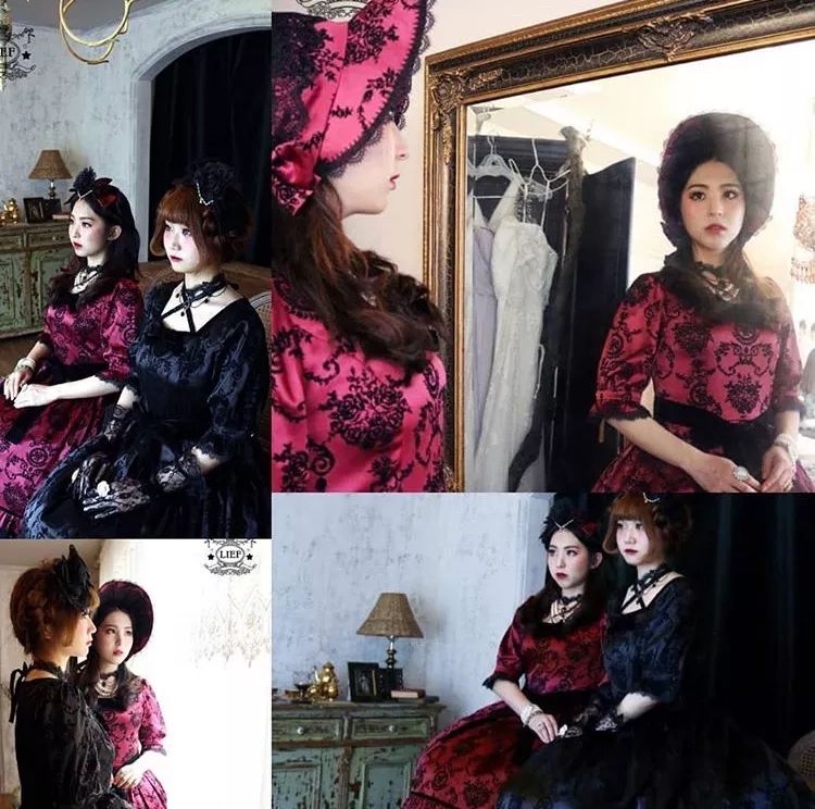 复古洛丽塔洋装,天价洛丽塔自拍