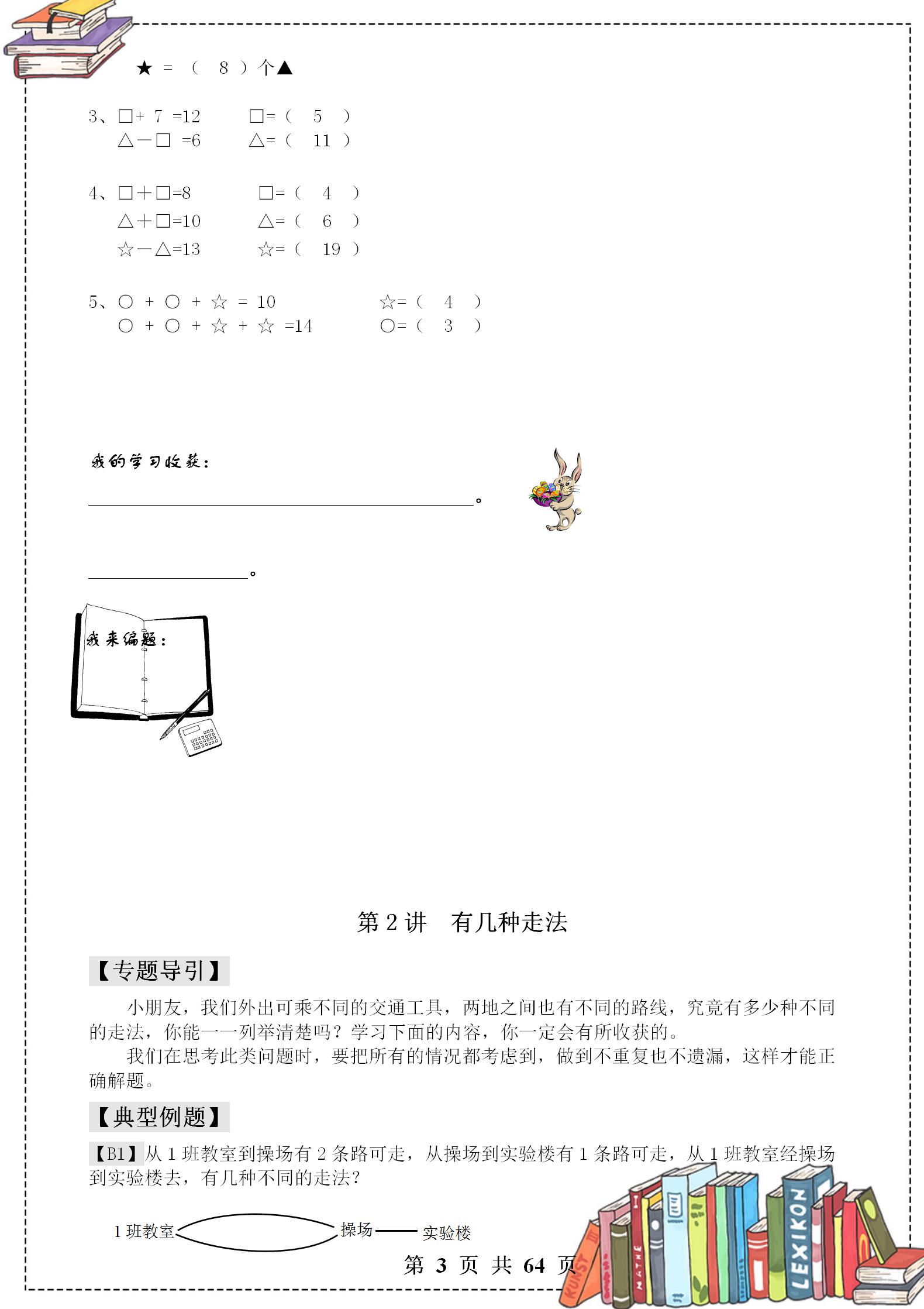 一年级下奥数思维训练举一反三,一年级举一反三奥数的知识结构