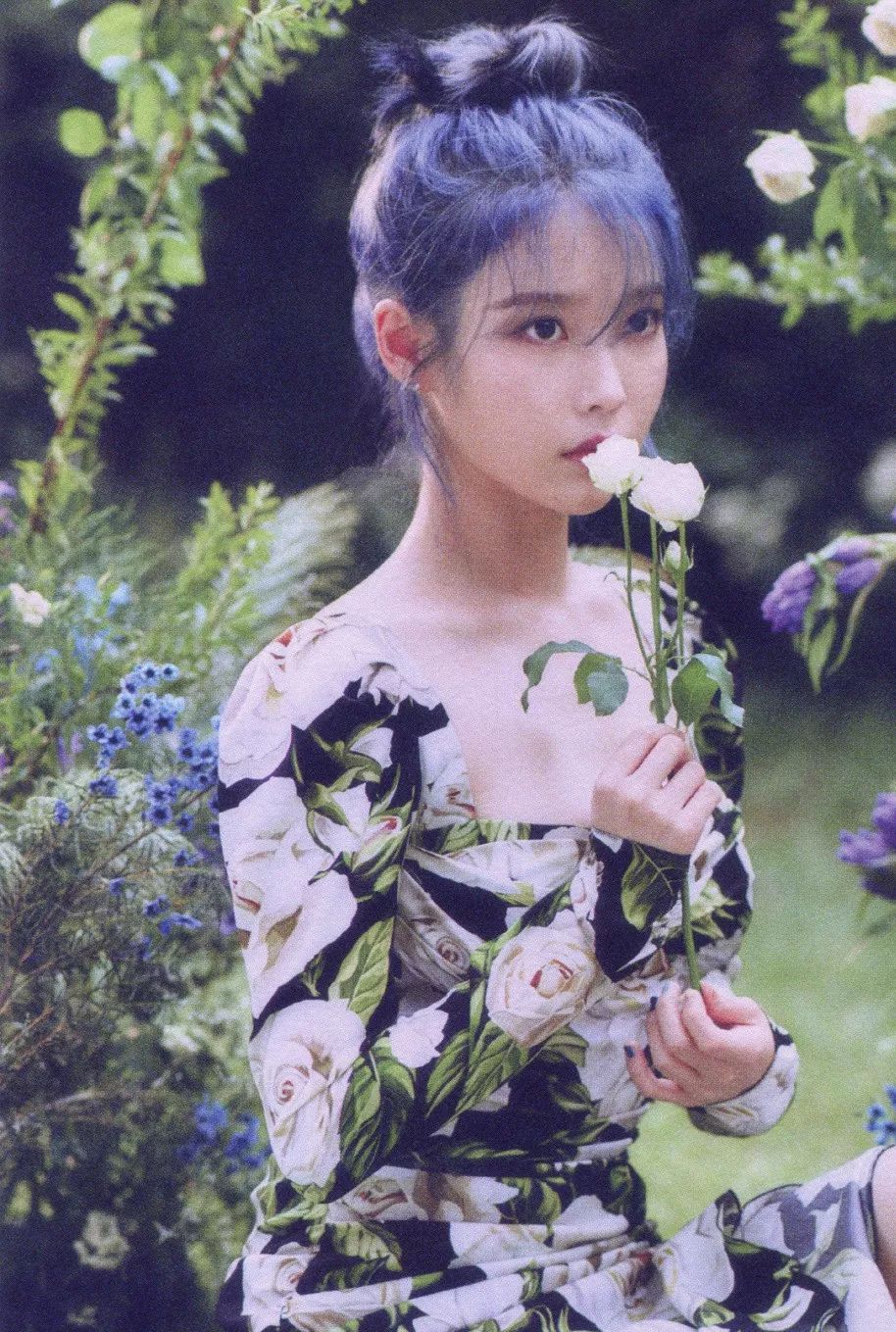 iu发型图片中短发,慵懒韩式低马尾丸子头iu