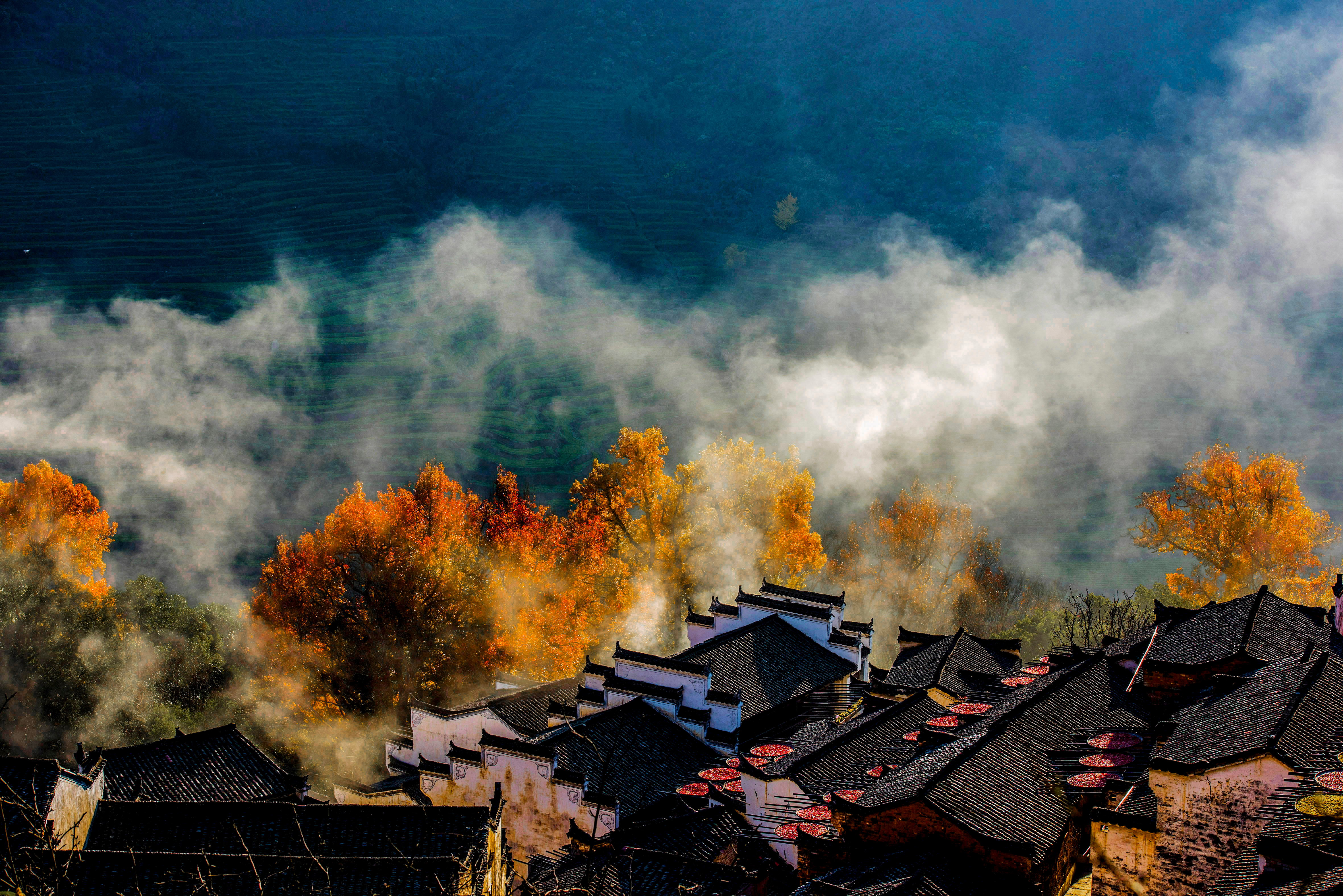 婺源篁岭晒秋古镇忆江南庭院,篁岭最美古村晒秋