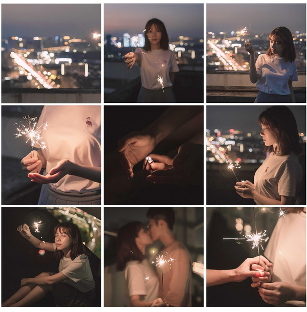 夜景人像图怎么调色比较高级,青蓝色调色夜景人像