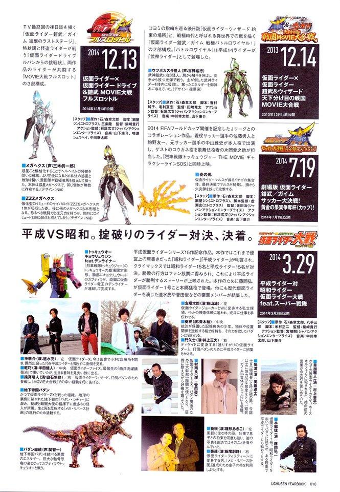 宇宙船Uchusen2008-2017假面骑士怪人设定（全）