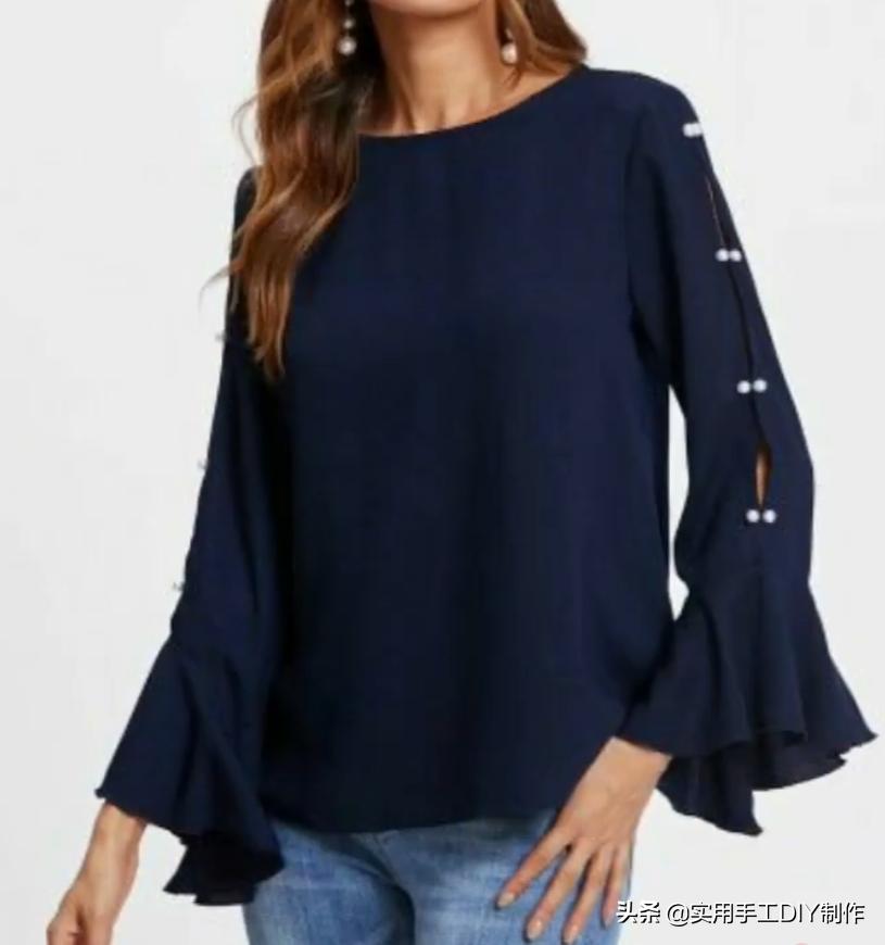 布艺花边造型手工,贝彩布艺落肩袖连衣裙裁剪教程