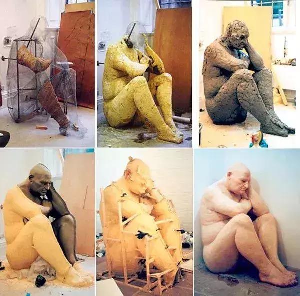 令人难以置信的活雕塑,逼真人脸雕塑视频