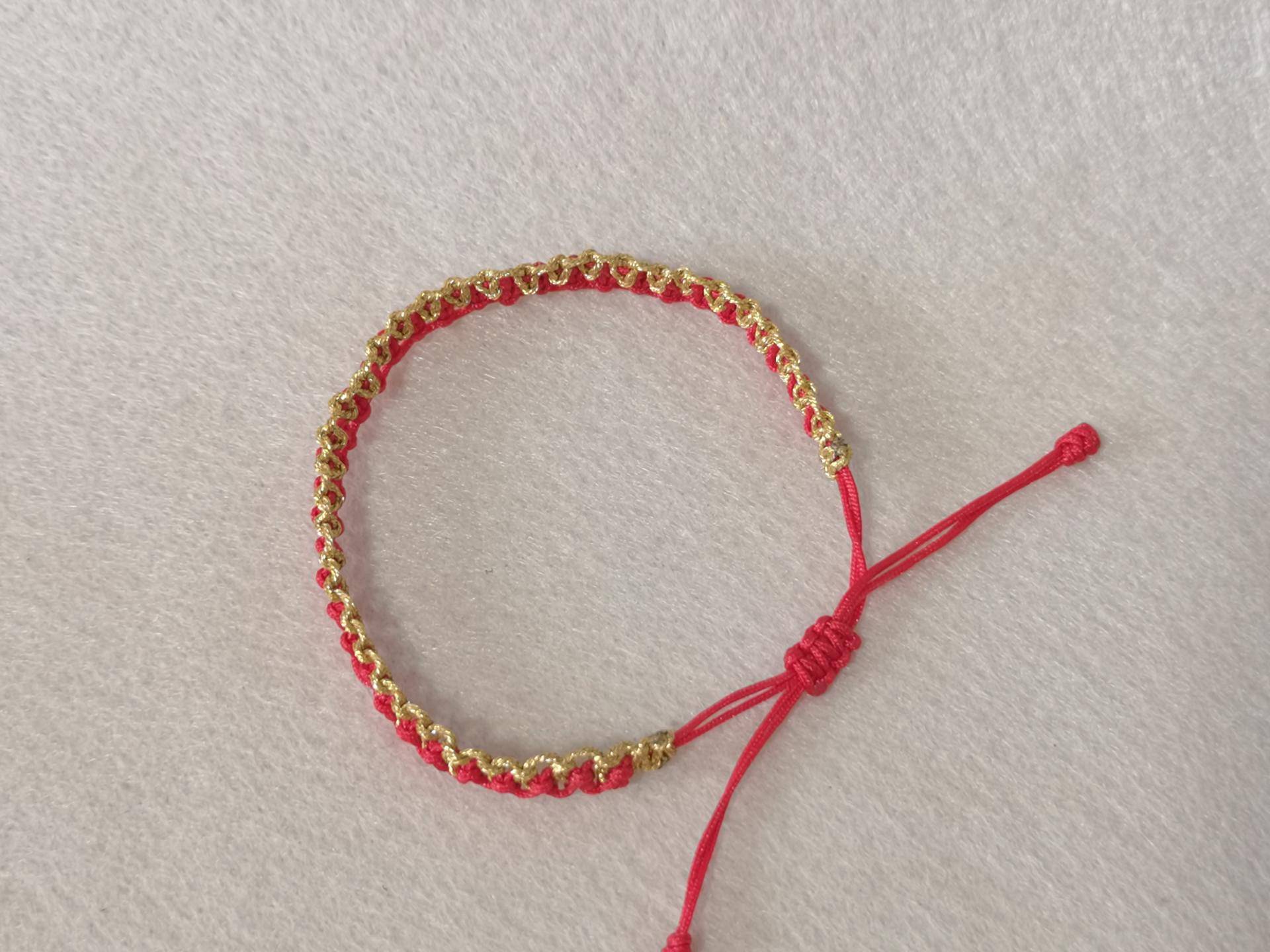 十字结编织手链图解,双向平结的编织手链需要多长的线