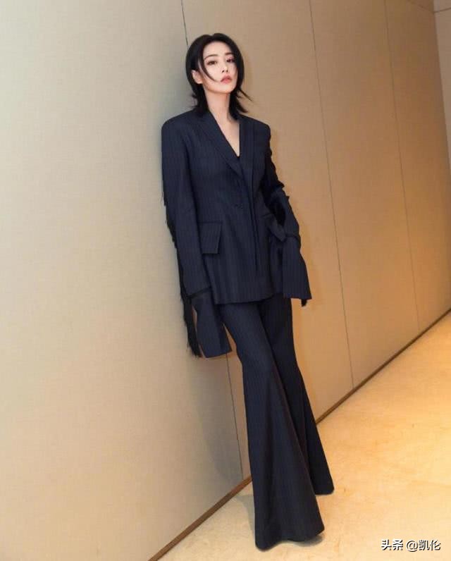 幸福触手可及张馨予西装,张馨予最新造型穿西装配连体裤