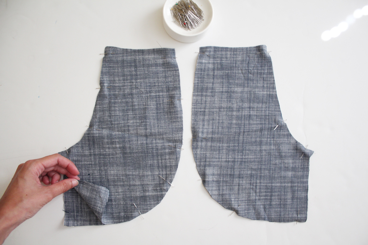 做口袋贴片,斜袋裤子口袋缝制视频技巧