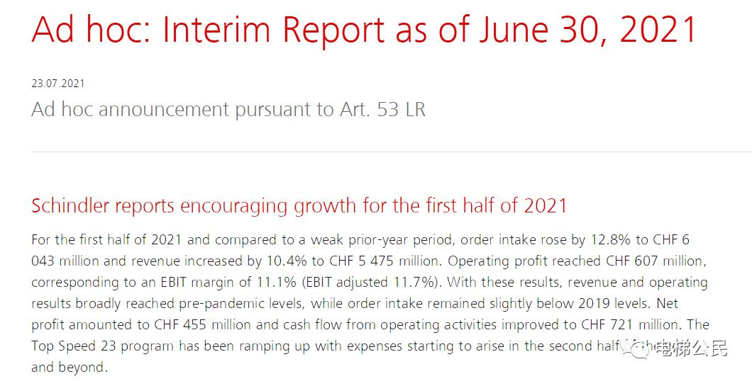 迅达电梯毛利率,迅达电梯2021出货