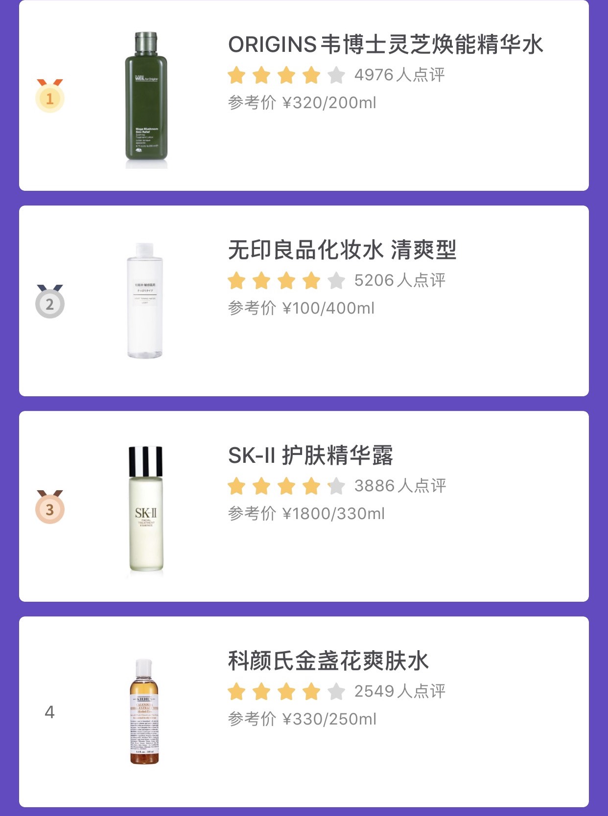 化妆水排行榜前十名推荐,化妆水排行榜前十名