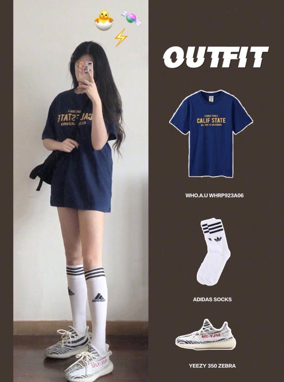 25岁之后更要打扮！黑色短裤+白T恤显出细腰大长腿，少女心满满