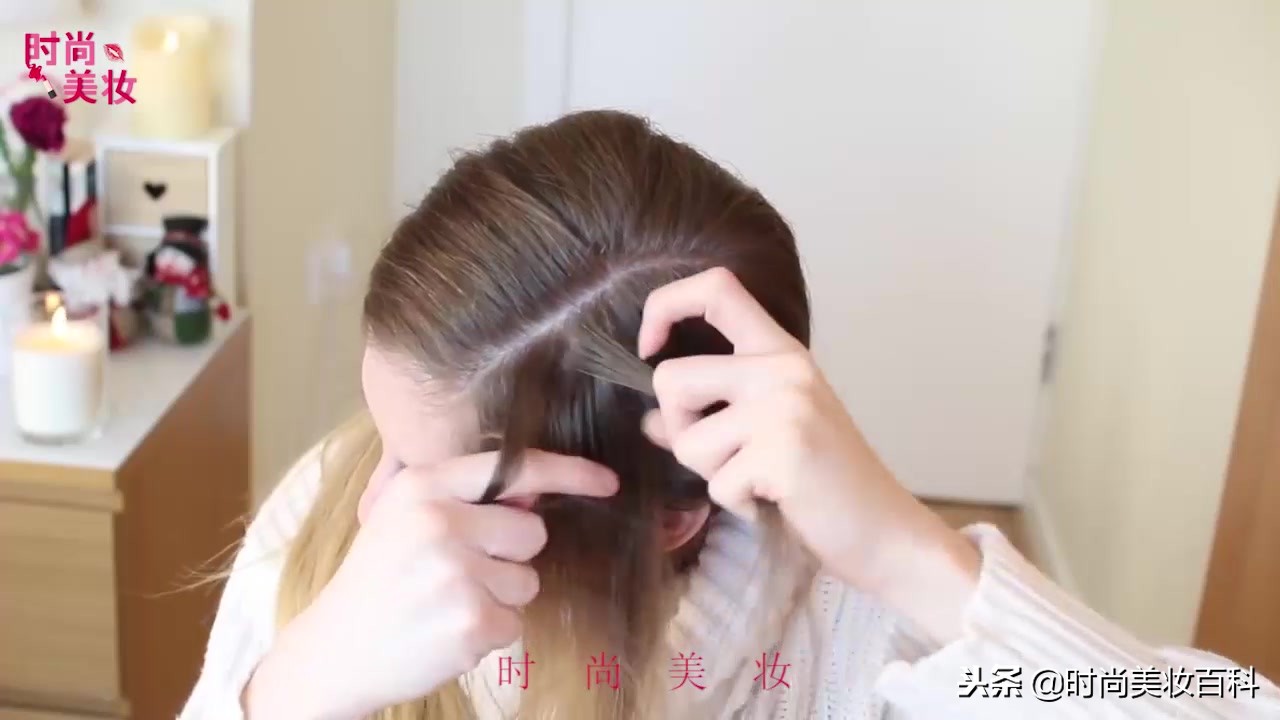 渔夫帽短发型编发教程,海边造型中短编发