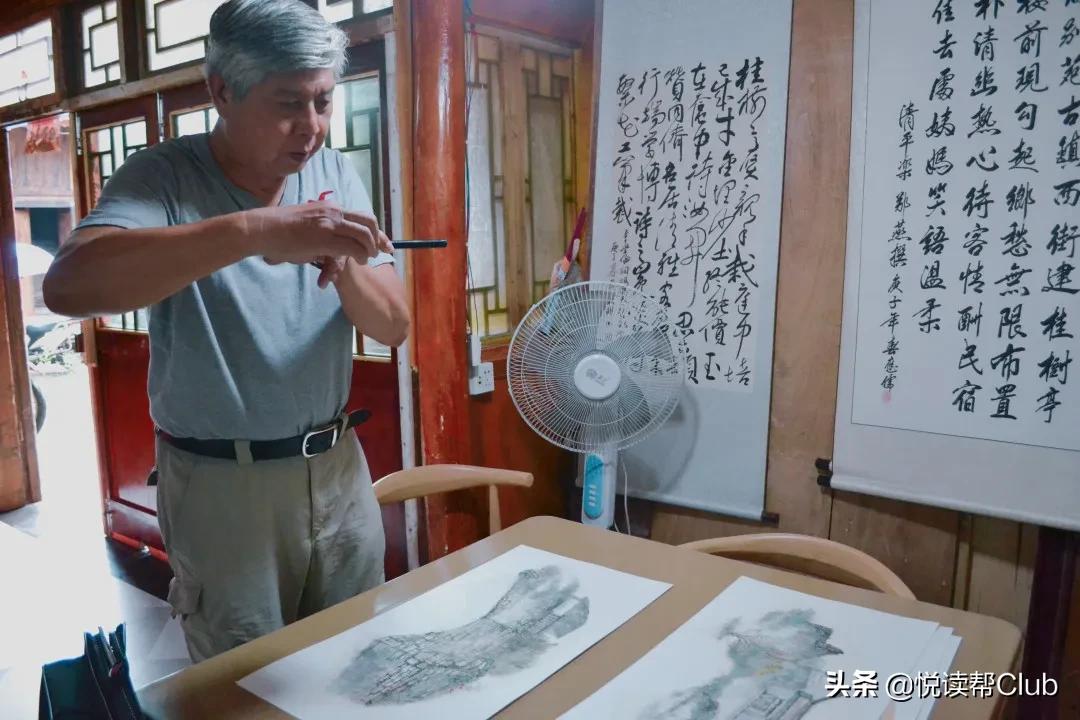 画家笔下的偏岩古镇,一位画家笔下的美丽乡愁