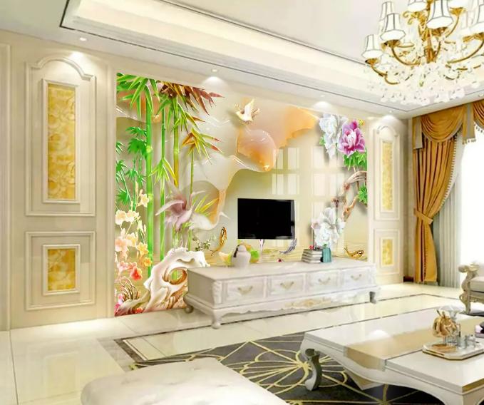 客厅沙发浮雕立体挂画背景墙,现代装饰风格电视背景墙效果图