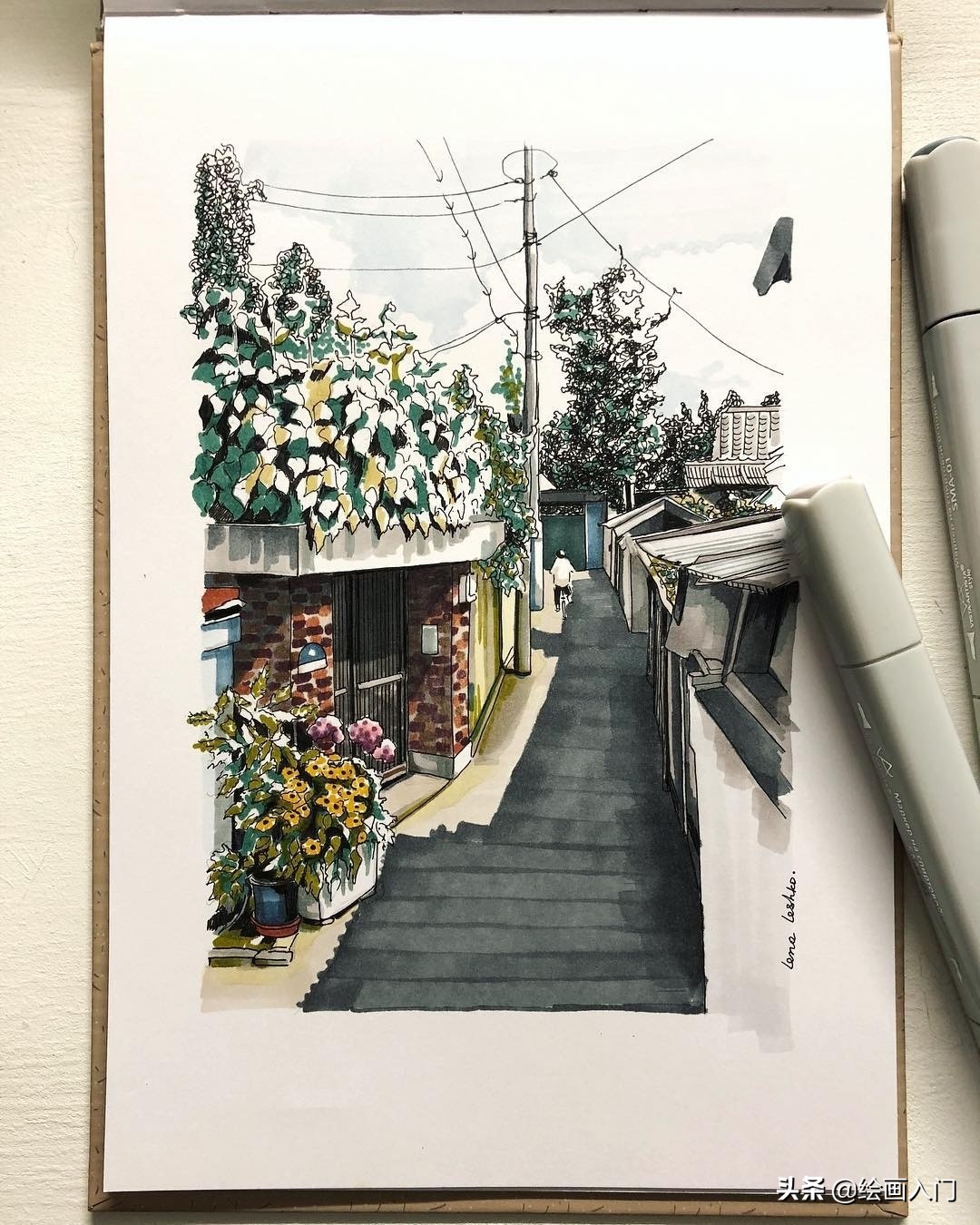 速写马克笔上色好还是水彩上色好,touchmark马克笔速写