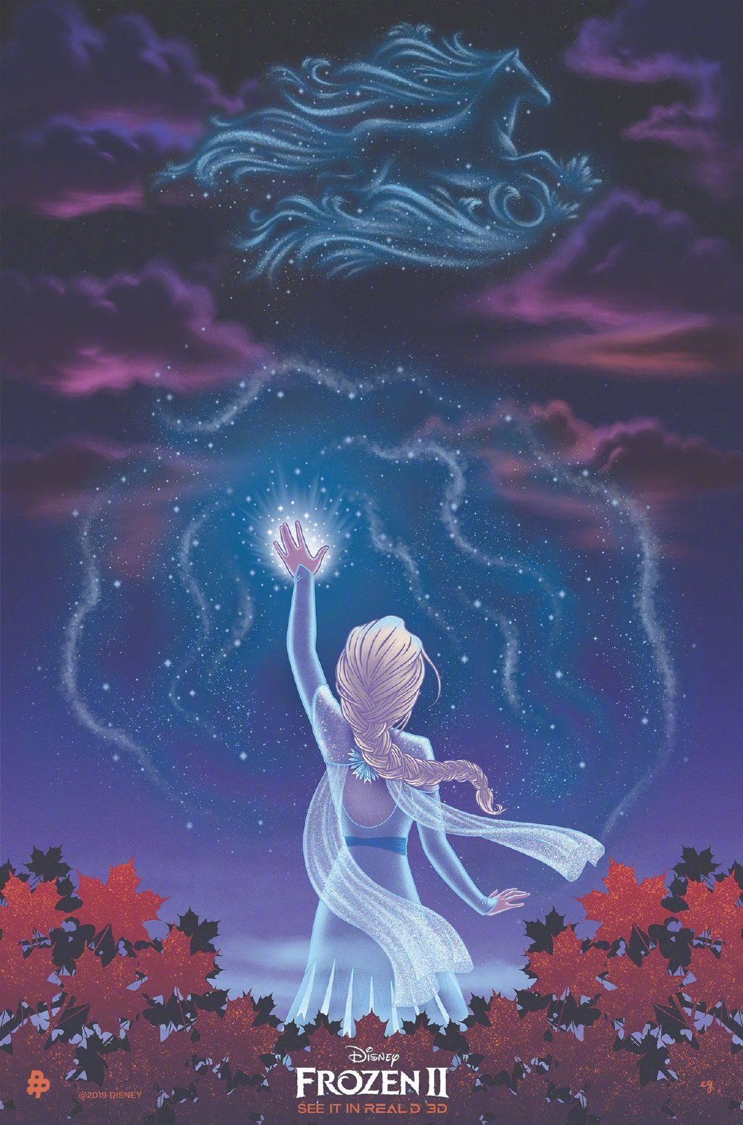 冰雪奇缘2海报手绘图片,冰雪奇缘2的海报图片