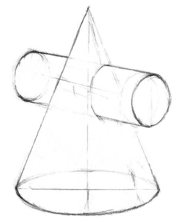 素描入门零基础教程立体几何组合,素描石膏几何体小学生二年级
