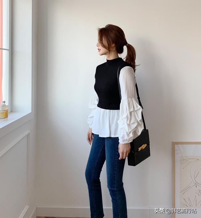 韩版穿搭女装高级感春,女装毛衣新款韩风搭配