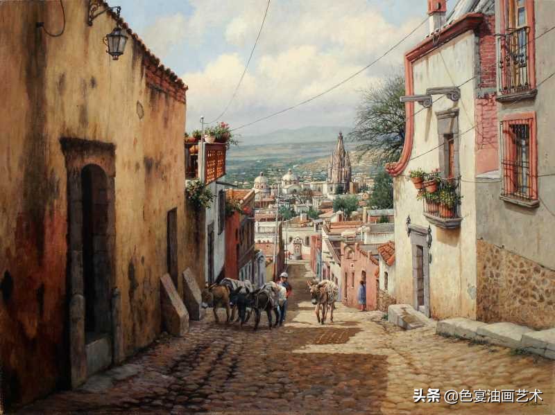 现代风景油画高清大图,后现代油画素材