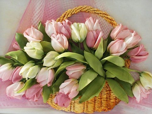 郁金香刺绣教程,简单的绣花教程郁金香