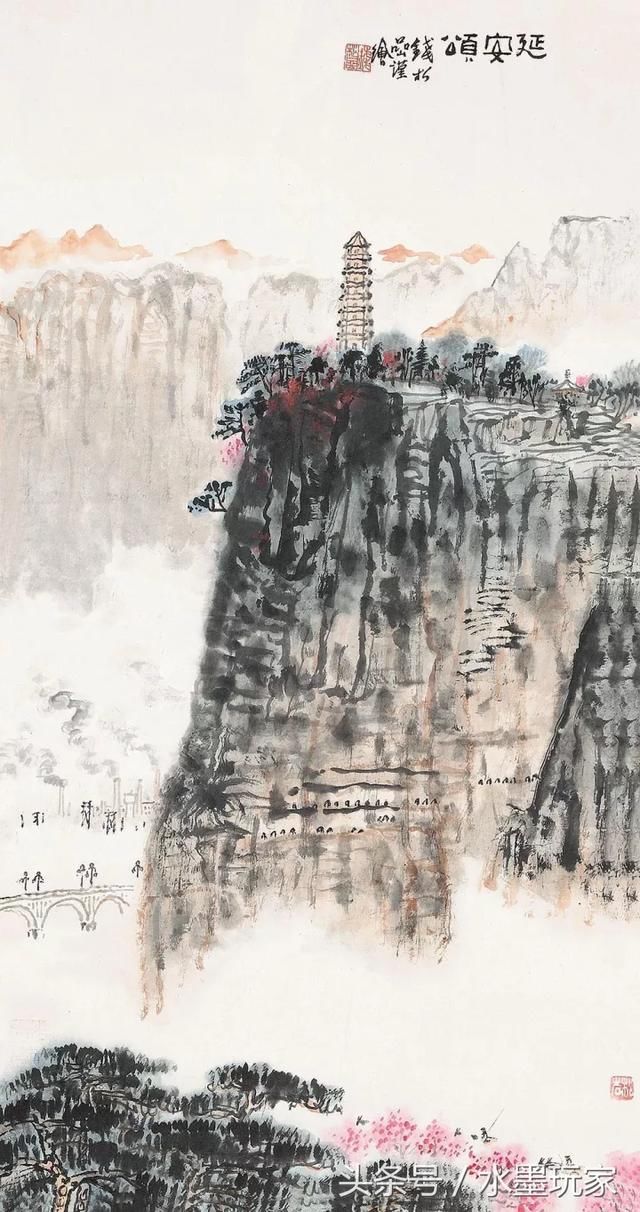 书画家钱松嵒作品价格,钱松喦早期山水画