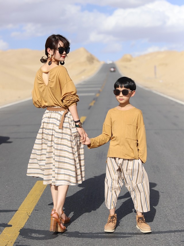 流行穿搭亲子装,小个子胖妈妈汉服亲子装