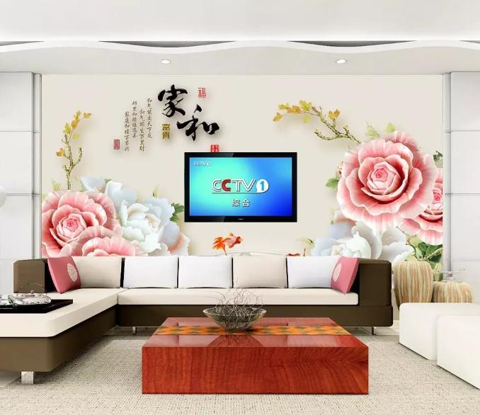 客厅沙发浮雕立体挂画背景墙,现代装饰风格电视背景墙效果图