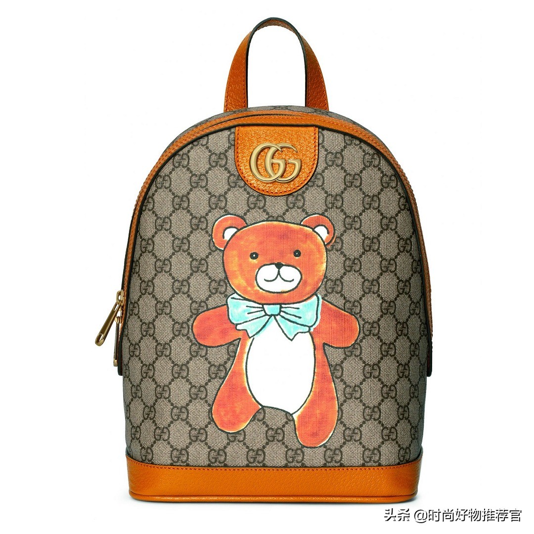 gucci泰迪熊印花连衣裙 (gucci粉色卫衣泰迪熊)