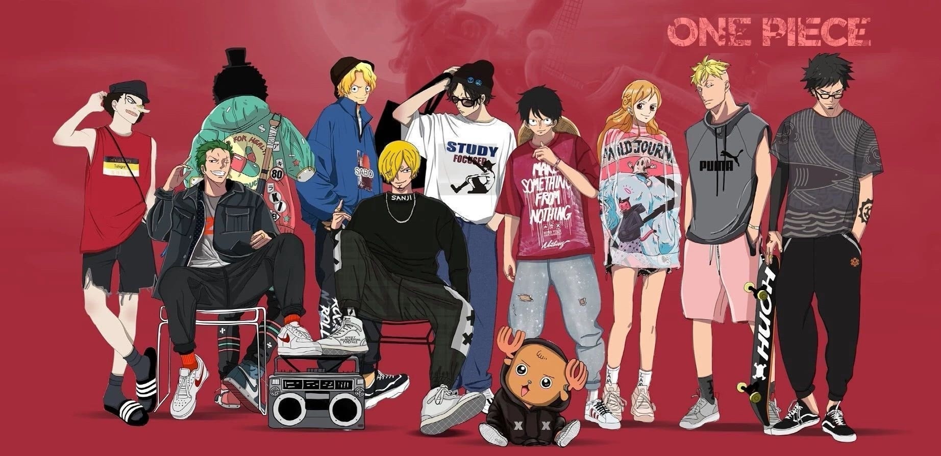 海贼王的人物穿上潮流的衣服照片,海贼王霸气同款衣服