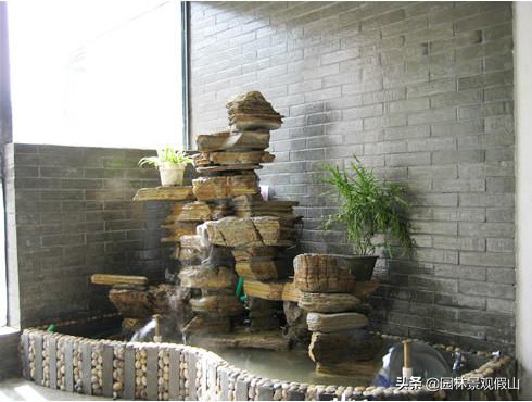 室内假山风景图,室内假山图片及价格