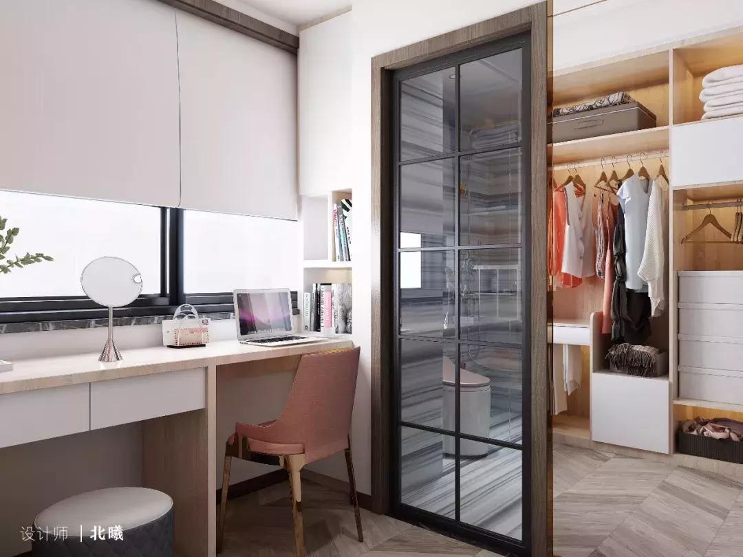 装修108平衣帽间2室一厅,126平主卧带衣帽间和卫生间效果图
