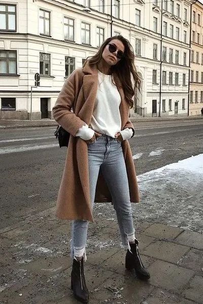 驼色大衣多种风格穿搭攻略,驼色大衣的高级感穿搭示范