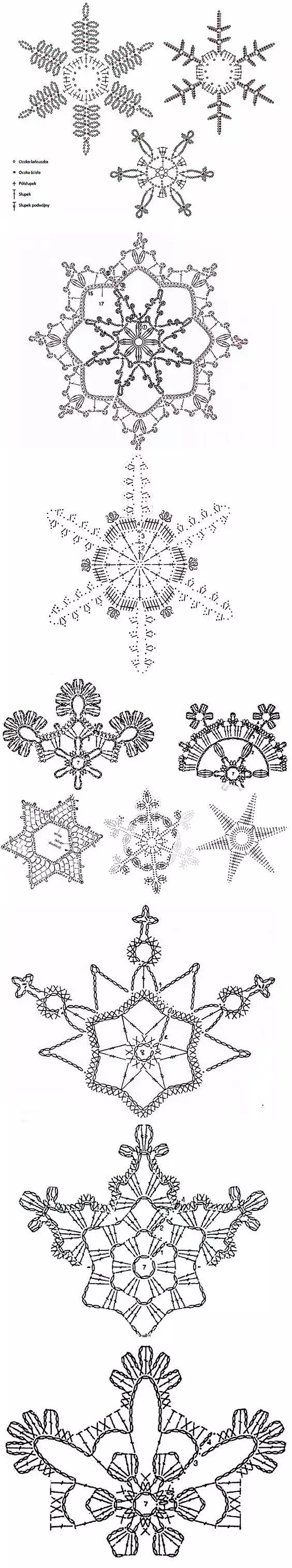 简单手工钩织雪花,钩编高清雪花图解教程