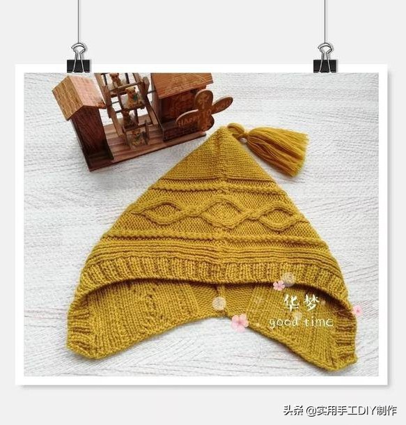 两种颜色帽子围巾一体编织教程,带帽子的围巾编织教程