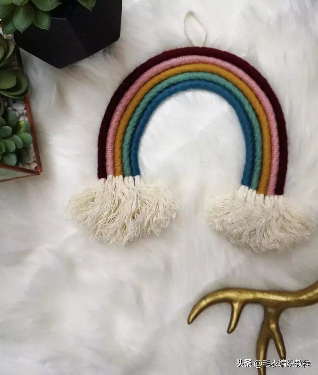 简单易做的挂毯,自制彩虹挂毯
