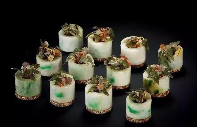 故宫里的玉石盆景,故宫景泰蓝盆景欣赏