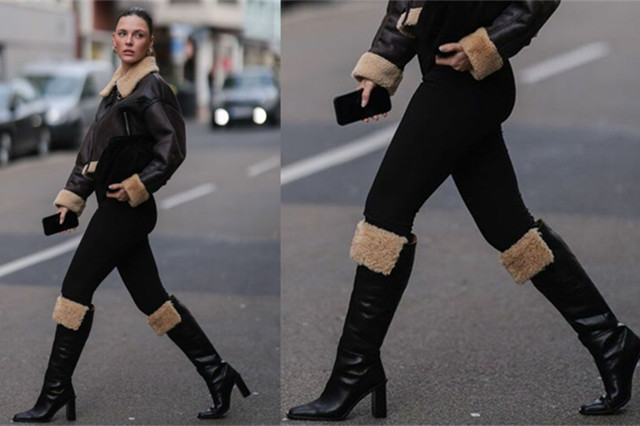 冬天别买浅色翻毛皮靴,冬天别再露脚脖