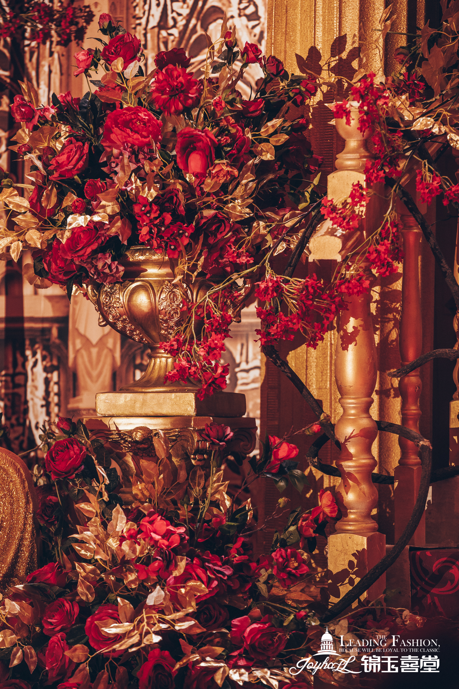 婚礼红金配色方案,红金搭配高端婚礼