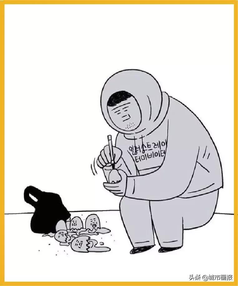 生活中幸福的瞬间插画,温暖治愈插画伤感