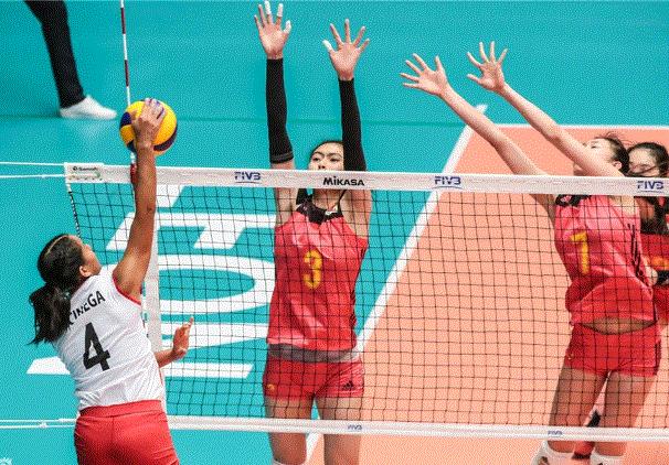 u21女排半决赛赢球的场面,u20女排决赛中国对日本