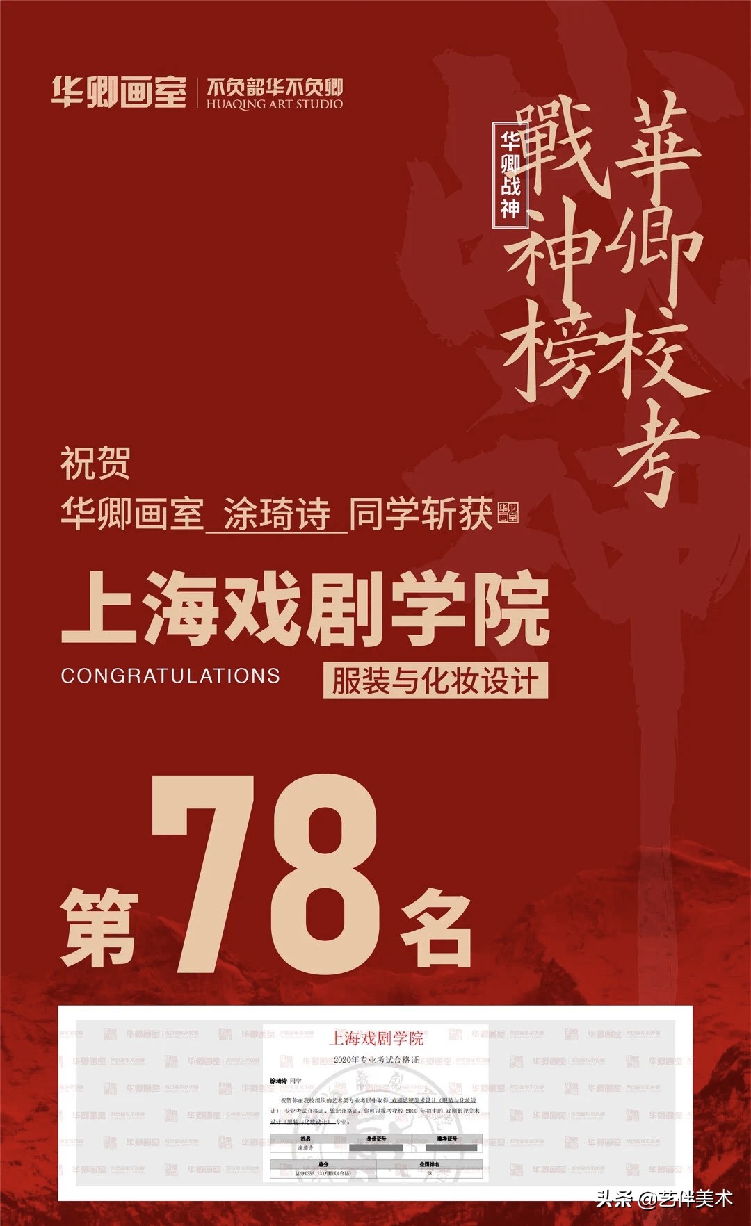 华卿画室—上戏四冠王专访“我想告诉您,我一定不会让您失望的”