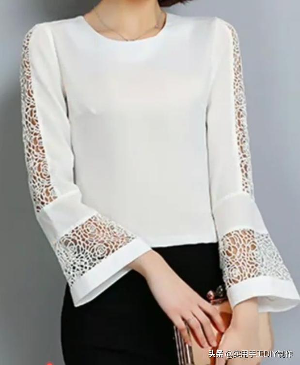 棉麻蕾丝边衬衫,布艺镂空衬衫