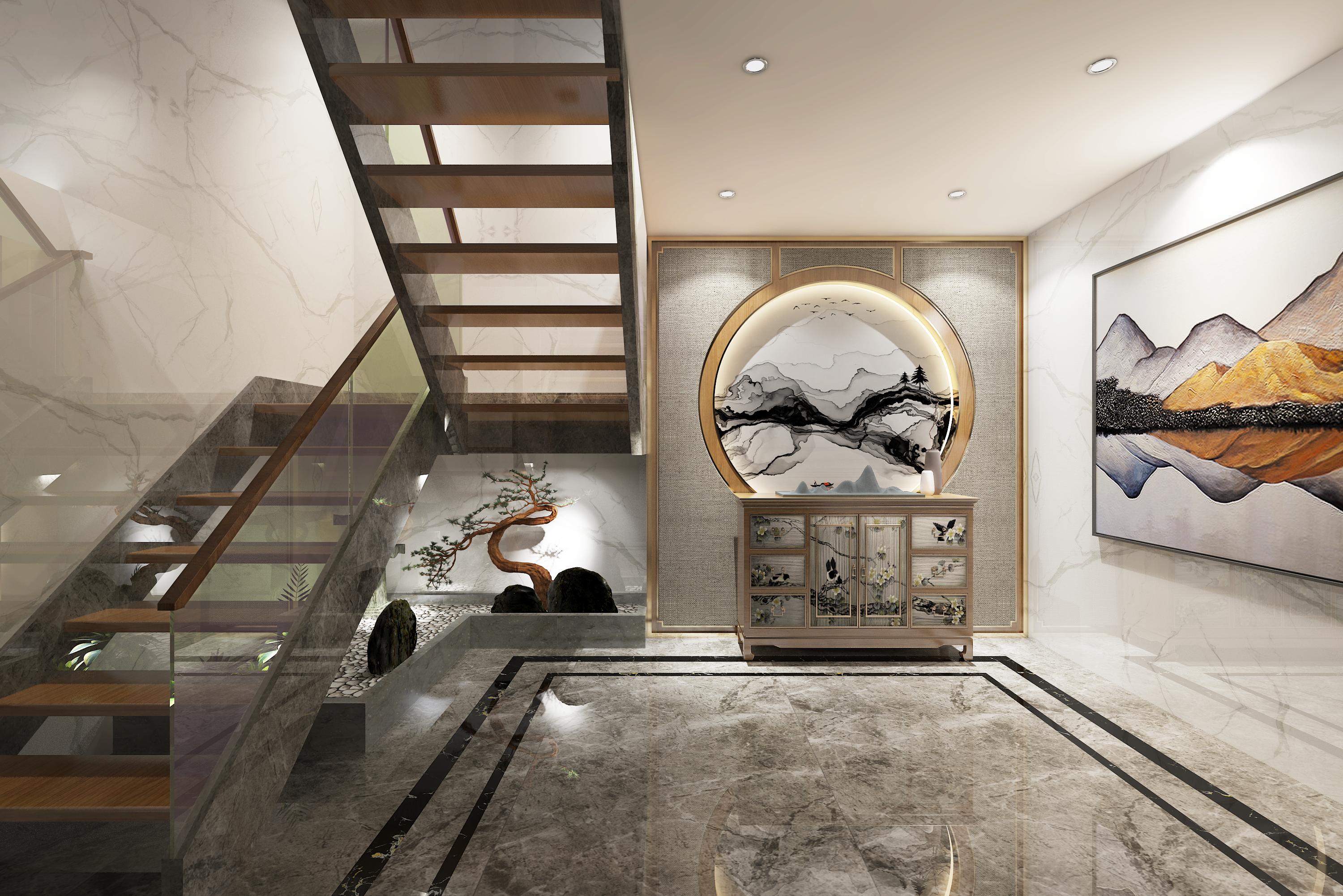 无锡香樟苑别墅装修案例,无锡中式别墅装修实景案例